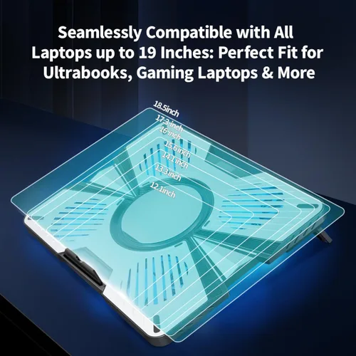 Vista 7 de IMMOENUC Almohadilla de refrigeración para laptop con 5 ventiladores y dispositivo Peltier Soporte de enfriador de panel semiconductor ultra