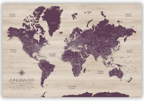 Vista 16 de HolyCowCanvas Mapa Personalizado de Pin de Empuje del Mundo en Lienzo, Tablero de Mapa del Mundo, Mundo para Marcar Lugares, Rastrear Viajes, Regalo