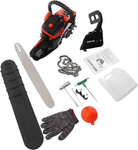 Vista 7 de LOYALHEARTDY Sierra de cadena de 58 cc 2 ciclos 4.4 Hp Sierras de gasolina de mano 18 pulgadas motosierra para árboles de madera corte jardín granja