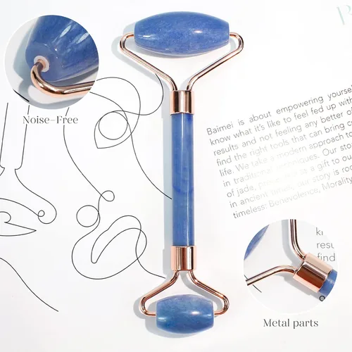 Vista 5 de BAIMEI IcyMe - Rodillo facial de jade y Gua Sha, rodillo de belleza facial, herramientas para el cuidado de la piel, regalo de cuidado personal