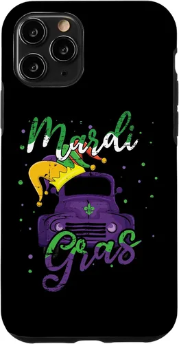 Vista 10 de Funda para iPhone 15 Truck Jester 2024 Mardi Festival Parade Beads Mardi Gras