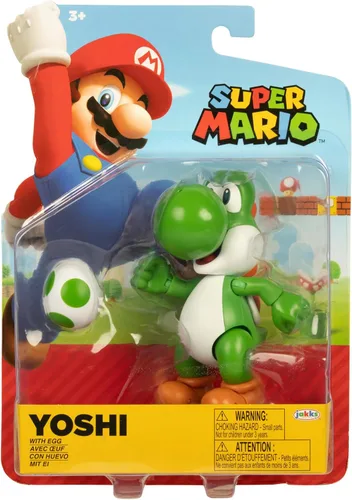 Vista 5 de Super Mario Figuras de acción de 4" Yoshi verde con huevo