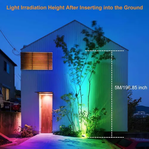 Vista 8 de MEIKEE Luces de inundación LED RGB de 25 W para exteriores, 2500 lm 250 W, equivalente a 2500 W, iluminación de inundación RGB que cambia