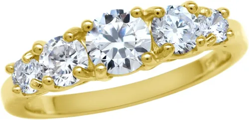 Vista 30 de Silvershake Anillo de plata de ley 925 chapada en oro blanco o amarillo con piedra natal de 5 piedras para mujer Azul zafiro creado