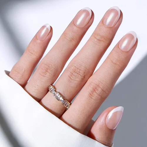 Vista 13 de modelones Uñas cortas a presión, kit de uñas postizas ovaladas