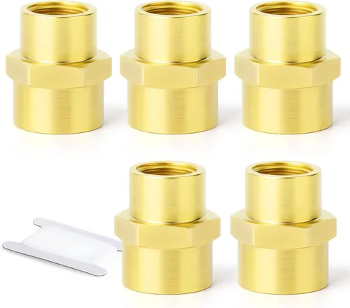Vista 13 de GASHER 2 piezas de accesorios de tubería de latón, acoplamiento de latón, tubo hembra de 1 pulgada x tubo hembra de 1 pulgada