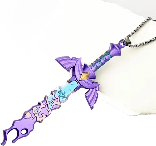 Vista 3 de Twin Six Collar con escudo Zeld de la leyenda del anime, colgantes de aleación de zinc para cosplay, regalos para mujeres, hombres, niñas y niños