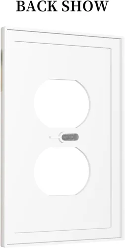 Vista 4 de Mid Century Morden Boho - Placa de pared para interruptor de luz dúplex de 1 banda, placa frontal decorativa eléctrica para receptáculo para baño