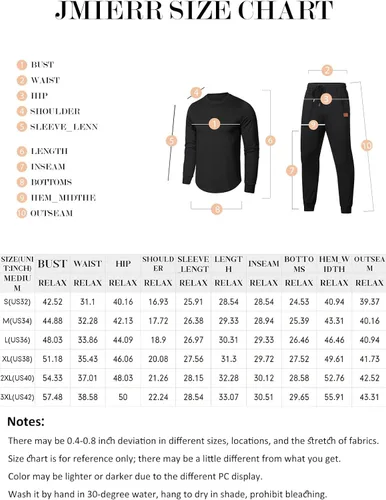 Vista 6 de JMIERR Conjunto de 2 piezas para hombre, sudadera de algodón de color liso, sudadera y pantalones deportivos