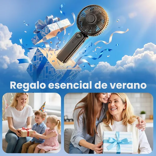 Vista 9 de Ventilador de mano portátil, ventilador personal recargable de 6 pulgadas Negro