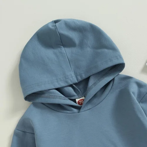 Vista 3 de Conjunto de ropa para bebé niño pequeño, sudadera con capucha y pantalones, trajes de bloque