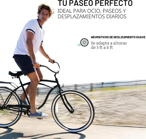 Vista 6 de sixthreezero Around The Block - Bicicleta de playa para hombre, bicicleta híbrida con soporte trasero