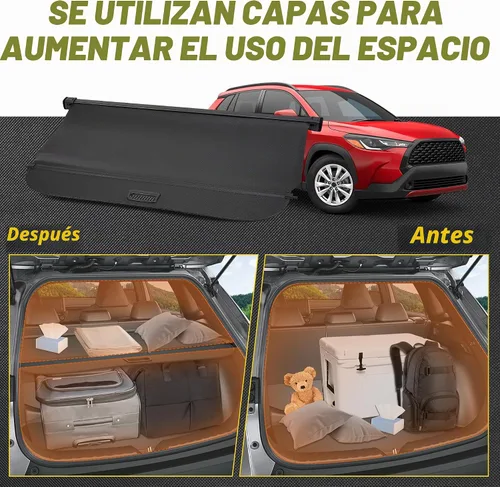 Vista 8 de AUXMART Funda de carga para Toyota Corolla Cross 2022 2023 2024 2025 2026, cubierta retráctil para maletero trasero, protección de seguridad