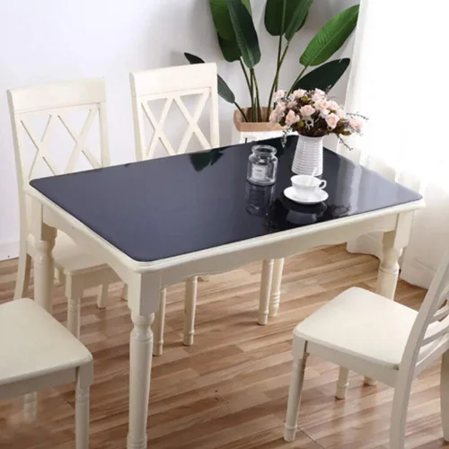 Vista 7 de Protector de mesa de comedor transparente de PVC de 0.079 in de grosor, almohadillas rectangulares de plástico antideslizante para mesa, cubierta