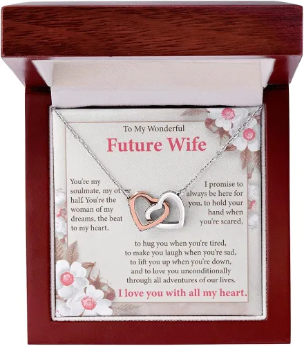 Vista 3 de Collar de To My Future Wife Youre My Soulmate My Other Half regalo de cumpleaños para prometida joyería romántica de alma gemela collar de nudo