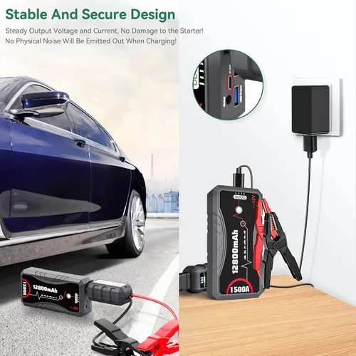 Vista 3 de Cargador de alimentación tipo C de 5 V compatible con NEXPOW Car Jump Starter 1500A 2000A Peak Battery Starter; GOOLOO GP2000 GT3000 Adaptador