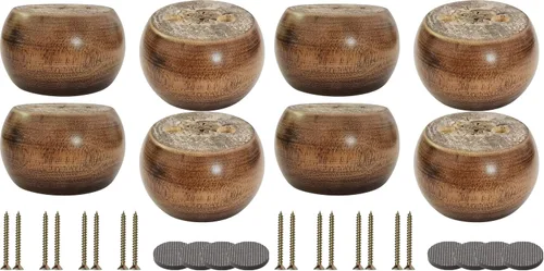 Vista 9 de Patas redondas de madera para muebles de sofá de 2 pulgadas, patas redondas negras de 2 pulgadas de alto, reemplazo para sofá/sofá/otomana/sofá