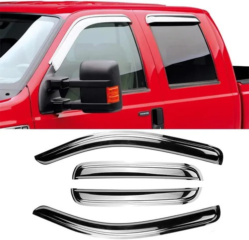 Vista 16 de CL4P01 - Deflector de ventilación de viento para ventana lateral original, 4 piezas de montaje exterior, bonito juego de protectores de lluvia