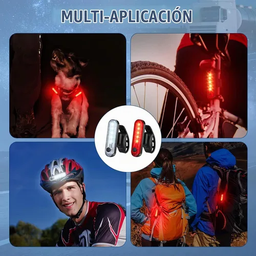 Vista 7 de Jerify Paquete de 20 luces LED recargables por USB, luces traseras de navegación, kit de luces traseras de bicicleta, impermeables, 4 opciones