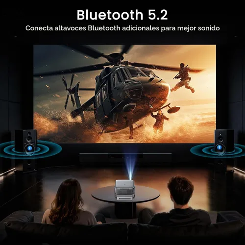 Vista 8 de HAPPRUN Proyector de película inteligente incorporado de Google TV de 2500 Gris espacial