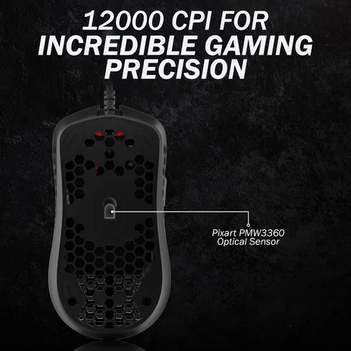 Vista 5 de HK Gaming - Mira M - Mouse para juegos ultraligero con 6 botones, 2.1 onzas