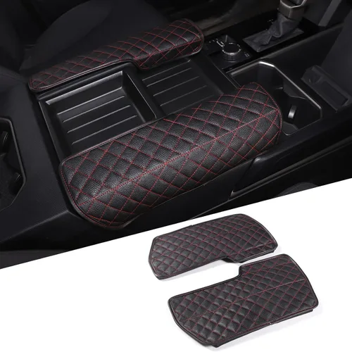 Vista 7 de 2 fundas para reposabrazos de consola central para Toyot@Tundra 2022-2025 /Sequoia 2023-2025, accesorios de cuero, protector de cojín para Negro