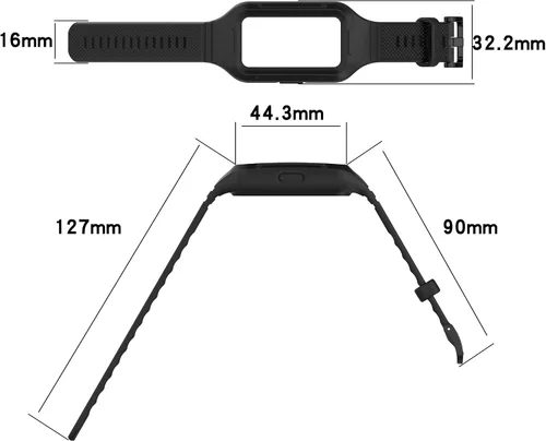 Vista 2 de Senter Correa de reloj de goma y funda para Huawei Band 7, correa de silicona para reloj inteligente Honor Band 7