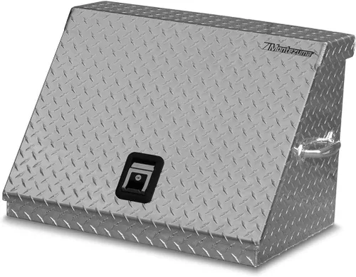 Vista 3 de Montezuma Caja de herramientas triangular de acero resistente de 26" x 18" (aluminio, brite)
