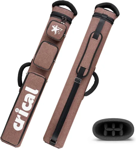Vista 13 de CRICAL Pool Cue Case 2x4 Hard Pool Stick Case Holds 2 Butts and 4 Shafts for Adults Billiard Cue Case with Soft Shoulder Straps Negro