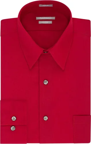 Vista 3 de Van Heusen - Camisa de vestir de tela de popelina para hombre, unicolor, corte ajustado