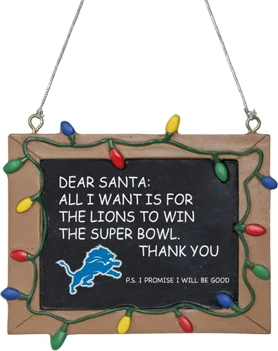 Vista 2 de NFL Resin Holiday Christmas Chalkboard Sign Ornament