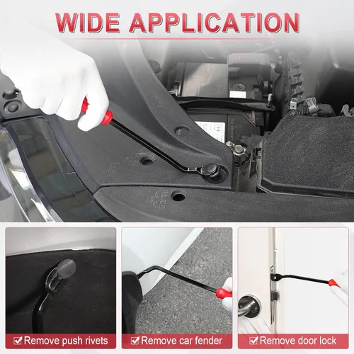 Vista 6 de LivTee Herramienta de extracción de clips de plástico, herramienta de extracción de paneles de puerta (tapicería) para equipos de audio automotriz