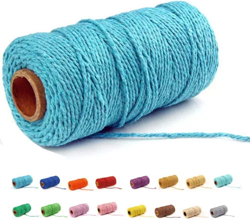 Vista 10 de FLIPPED (109 yardas/1.5 mm/35 colores opcionales) 109 cuerdas de macramé para manualidades, cuerda de algodón para macramé, cuerda de panadero