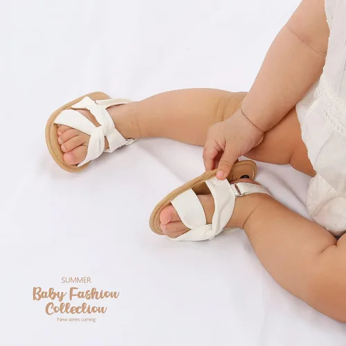 Vista 6 de Sandalias de verano para bebés y niñas, unisex, antideslizantes, suela suave, transpirable, para el primer caminante, zapatos de playa al aire libre