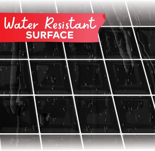 Vista 7 de XFasten Despegar y pegar protector contra salpicaduras negro para cocina, 10 unidades de 12 x 12 pulgadas, impermeables, autoadhesivas 3D, azulejos