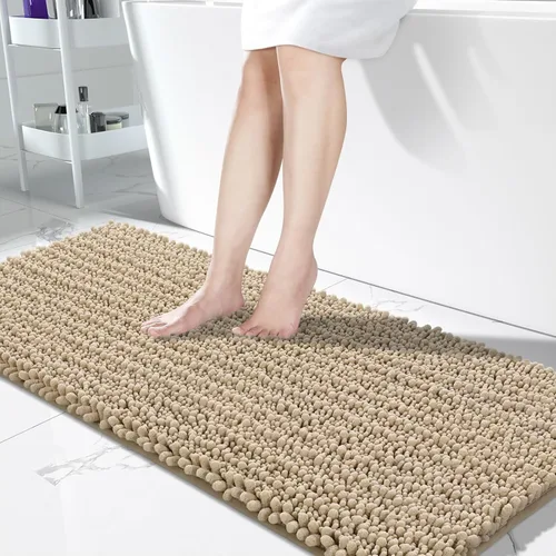 Vista 41 de Yimobra Alfombras de Baño Antideslizantes Lavables - Alfombra de Baño de Chenilla Ultra Suave Absorbente, Alfombra Peluda de Secado Rápido para Negro