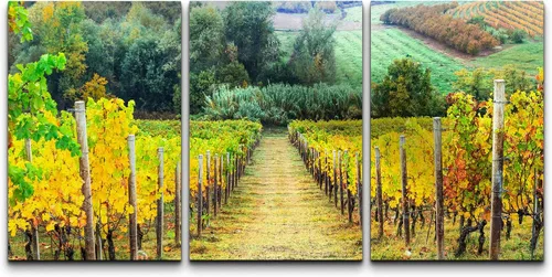 Vista 161 de wall26 Lienzo enmarcado para pared, juego de arte de acuarela pastel, paisaje rural, ilustraciones con formas abstractas, arte moderno, decorativo