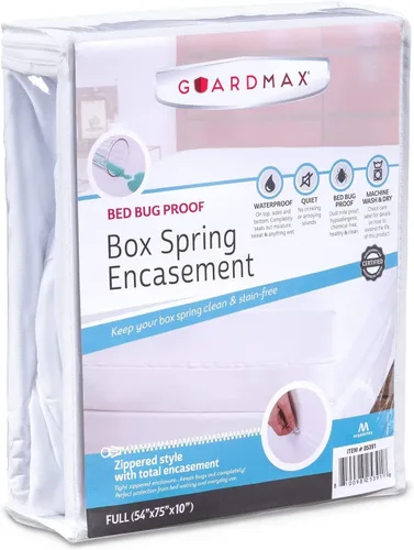 Vista 19 de Guardmax Funda Premium para Somier - Tamaño Individual Impermeable y a Prueba de Chinches con Cremallera Funda para Somier - Protector de Somier