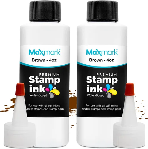 Vista 77 de MaxMark Premium - Tinta de recarga con punta de control en botella para sellos autoentintados, color negro - 1 onza