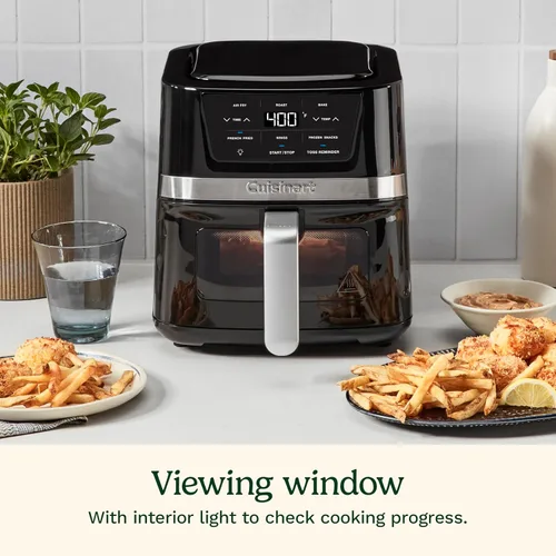 Vista 8 de Cuisinart Freidora de Aire, Cesta Compacta de 2.6 Cuartos con 3 Funciones de Cocina para Freír al Aire, Asar y Hornear, 3 Ajustes Preestablecidos