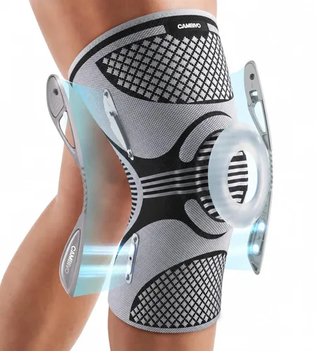 Vista 8 de CAMBIVO Rodillera para mujeres y hombres, rodilleras de compresión con estabilizadores laterales desmontables para deportes, soporte de rodilla