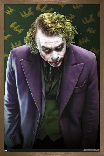 Vista 12 de Trends International DC Comics - Póster de pared The Joker - The Dark Knight, 14.725 x 22.375 pulgadas, versión enmarcada de madera de granero