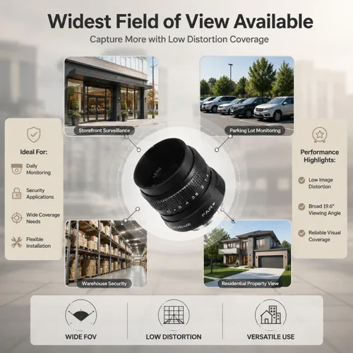 Vista 4 de Pomya Enfoque manual de gran apertura F1.4 de 0.984 in, lente de CCTV, lente MFT Prime para M43, tienda de soporte para almacén de estacionamiento