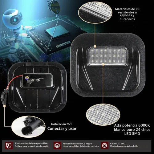 Vista 4 de Jinfili Luz LED de Escalón de Compuerta Trasera Kit de Lámpara Multi-Pro para Plataforma de Camioneta accesorios de Repuesto para GMC Sierra 1500 2