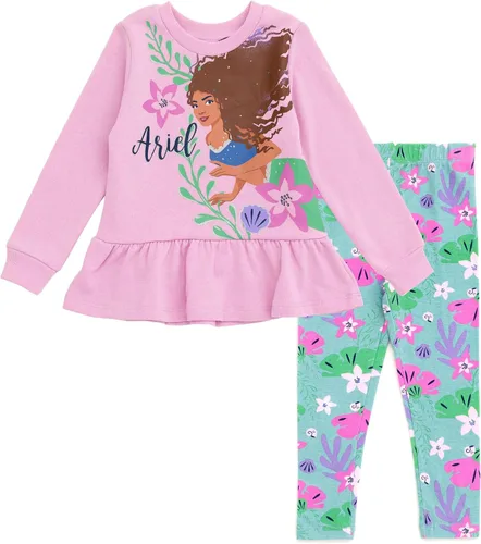 Vista 9 de Disney Conjunto de sudadera y leggings florales para niños pequeños (12 meses - 14-16)
