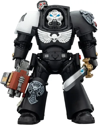 Vista 11 de JOYTOY Warhammer 40,000 1/18 Figura de acción Salamanders Terminator 1 con espada de poder y bolter de tormenta, modelo de colección de regalos