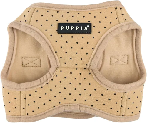 Vista 3 de Puppia Dotty - Arnés tipo chaleco para perro, B (escalonado), moderno con patrón de lunares, para primavera y verano, para perros pequeños, beige