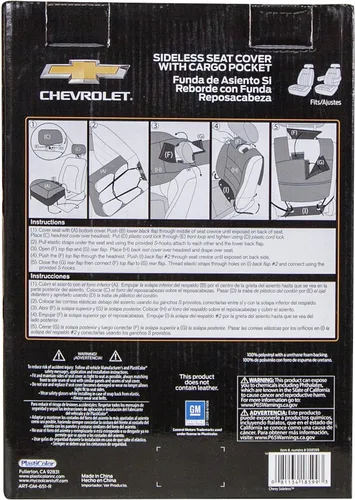 Vista 6 de Plasticolor 008599R01 Chevy Chevrolet Logo Universal Fit Car Truck o SUV Funda de asiento sin laterales de 3 piezas con reposacabezas , color negro