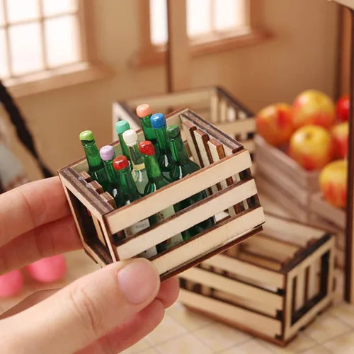 Vista 2 de Toyvian - Mini cesta de almacenamiento, 3 unidades, 1:12, juego de cestas en miniatura para casa de muñecas Tiny Woven Organizer for DIY Projects