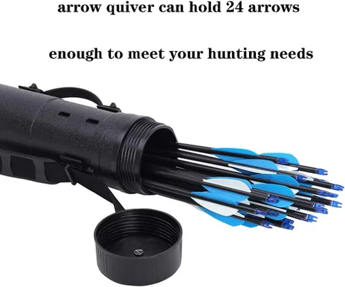 Vista 4 de Arrow Holder Archery Back Arrow Carcaj, Arco portátil y Arrow Carcaj, almacenamiento de flechas retráctil y portátil, diagonalmente a través de un